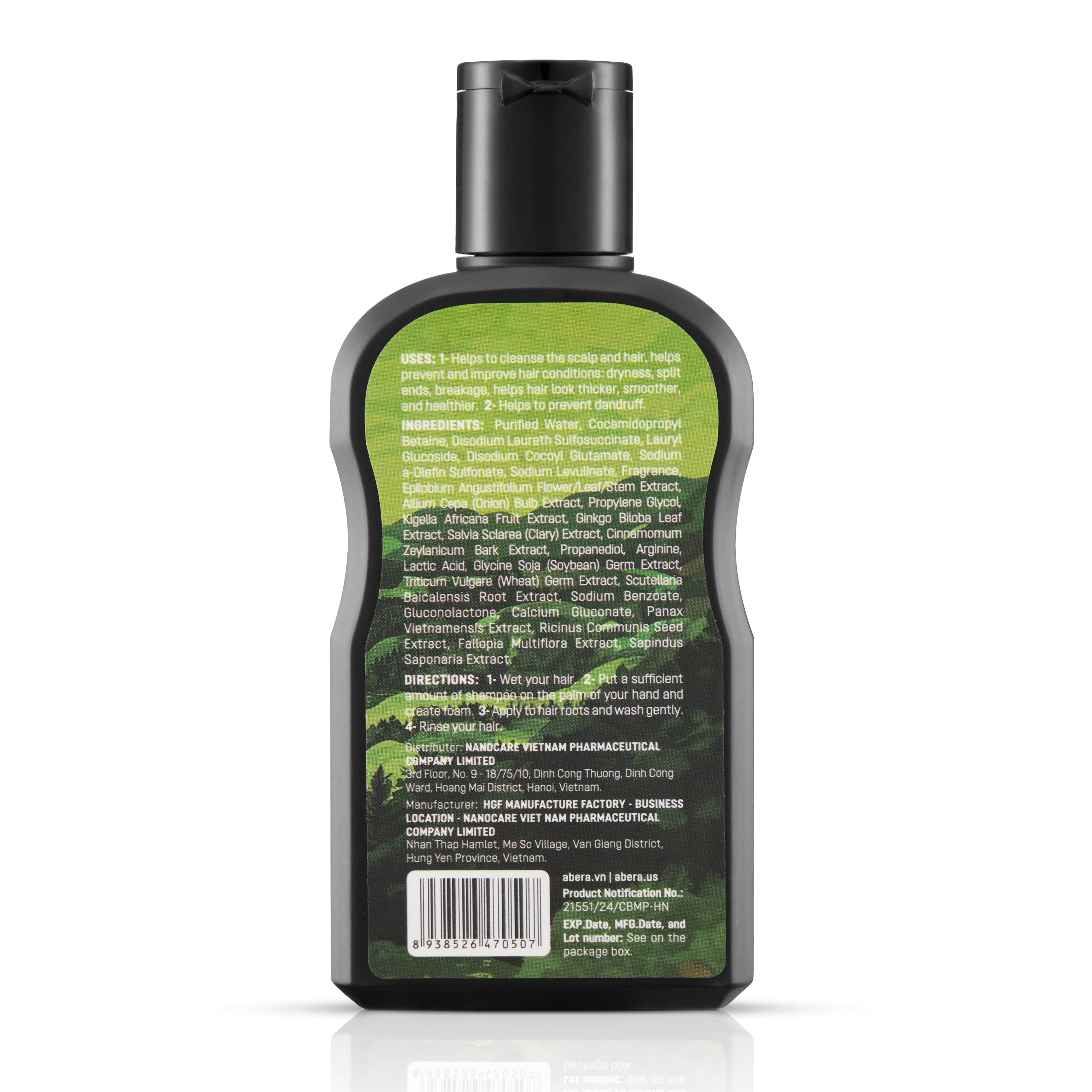 ABERA High-Performance Anti-Dandruff Shampoo with Langbian Ginseng Extract